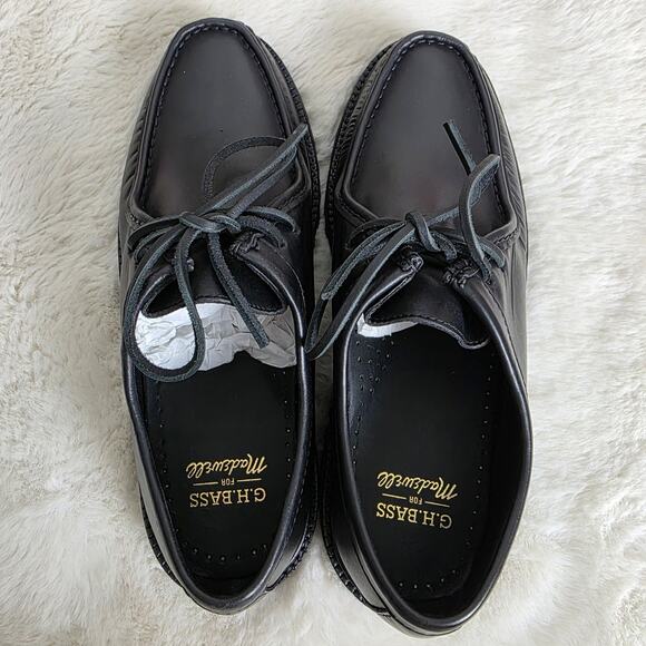 Madewell x G.H.BASS Wallace Leather Moc Lug Sole Moccasin Black Mens Size 8 NEW main image 5